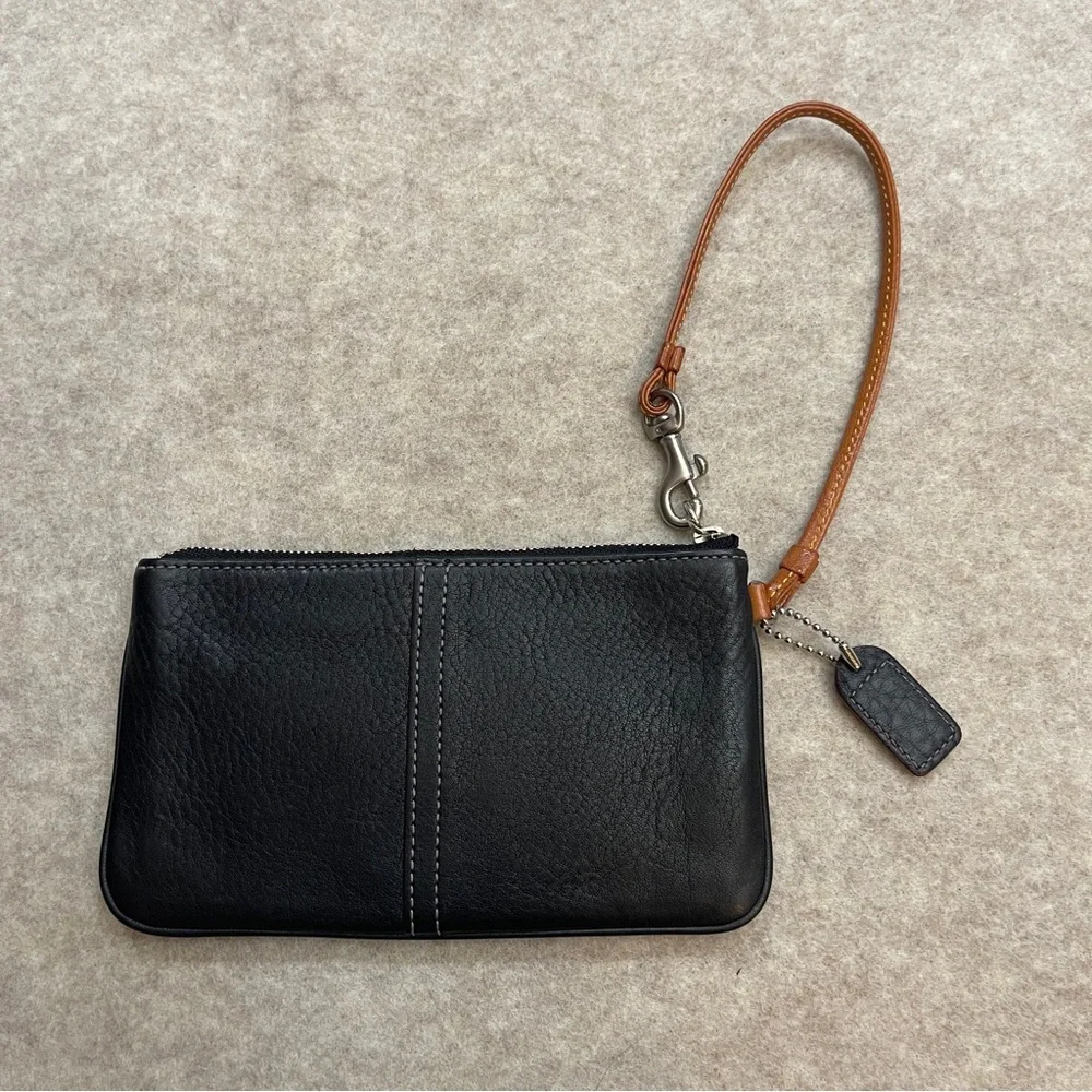 Coach Vintage Y2K Chelsea Turnlock Black Pebbled Leather Hobo Purse Bag w/ Pouch